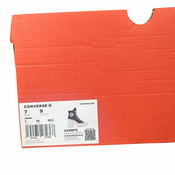 ⭐Converse Chuck 70 De Luxe Heel Crinkle Sz 7 Mens Boots Sneaker Burgundy A13387C - Picture 8 of 10